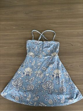Roller Rabbit Target Blue Floral Spaghetti-Strap Casual Dress
